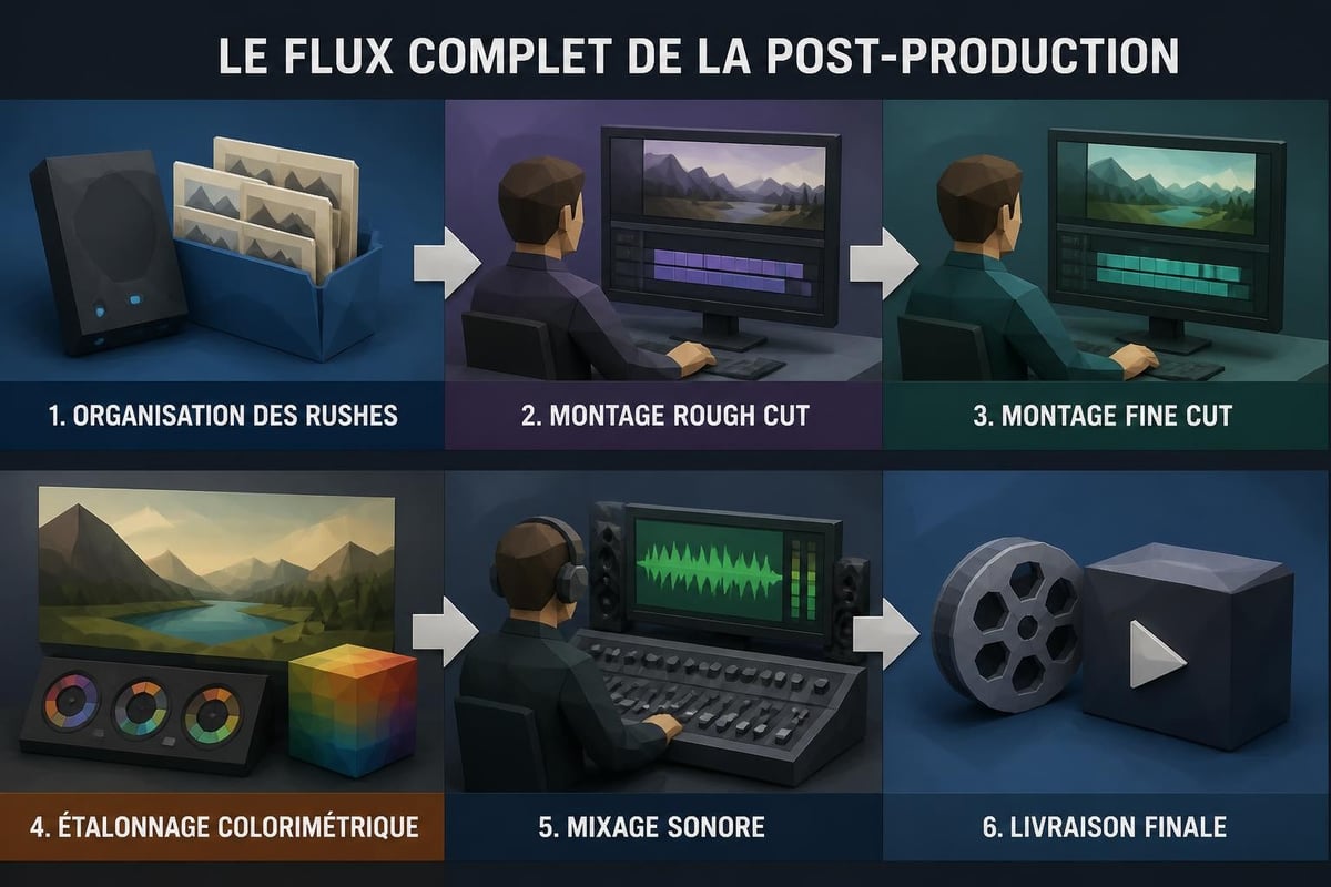 Film editing workflow stages