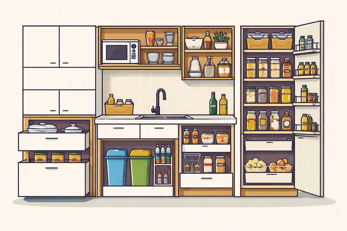 Wohnküche Stauraumkonzept