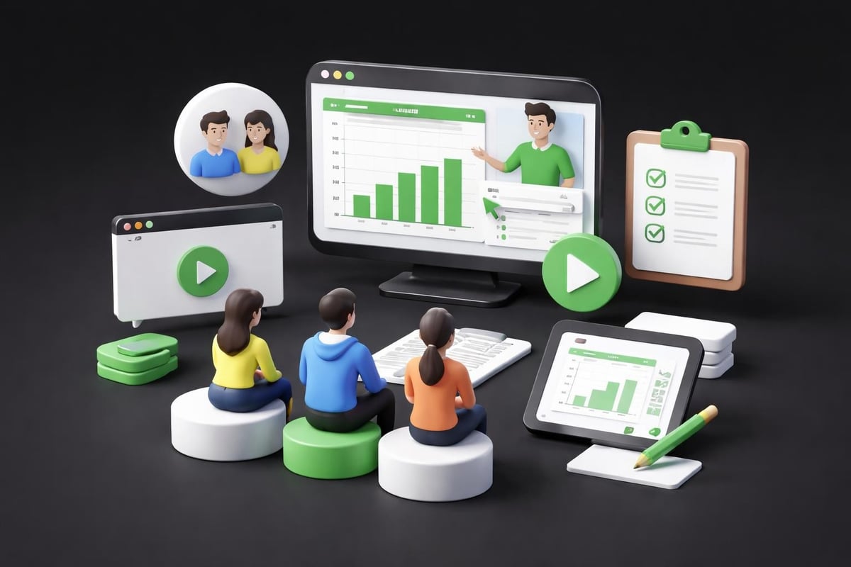 Virtual Excel training session workflow