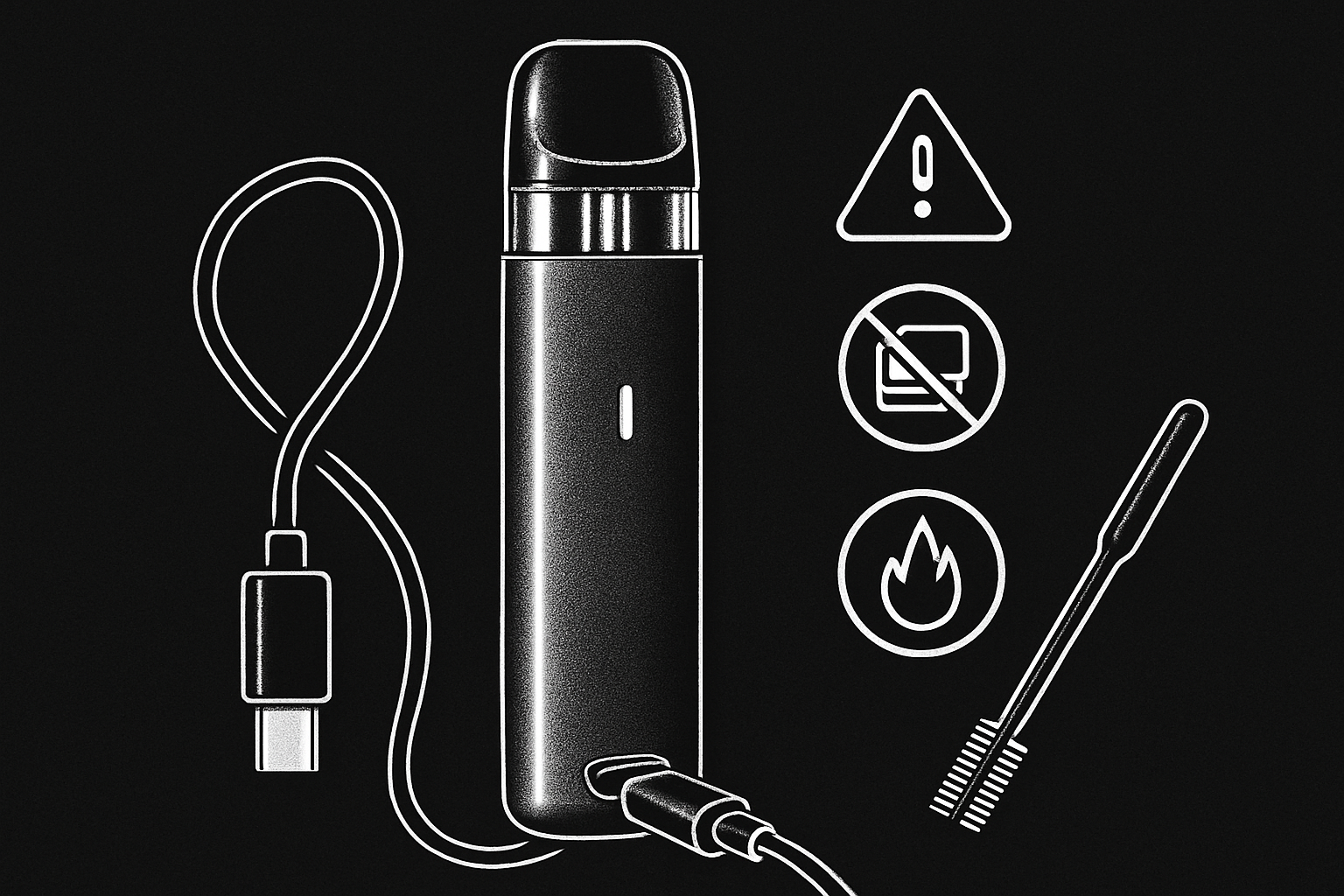 Underhåll, laddning och säker användning av laddningsbar vape