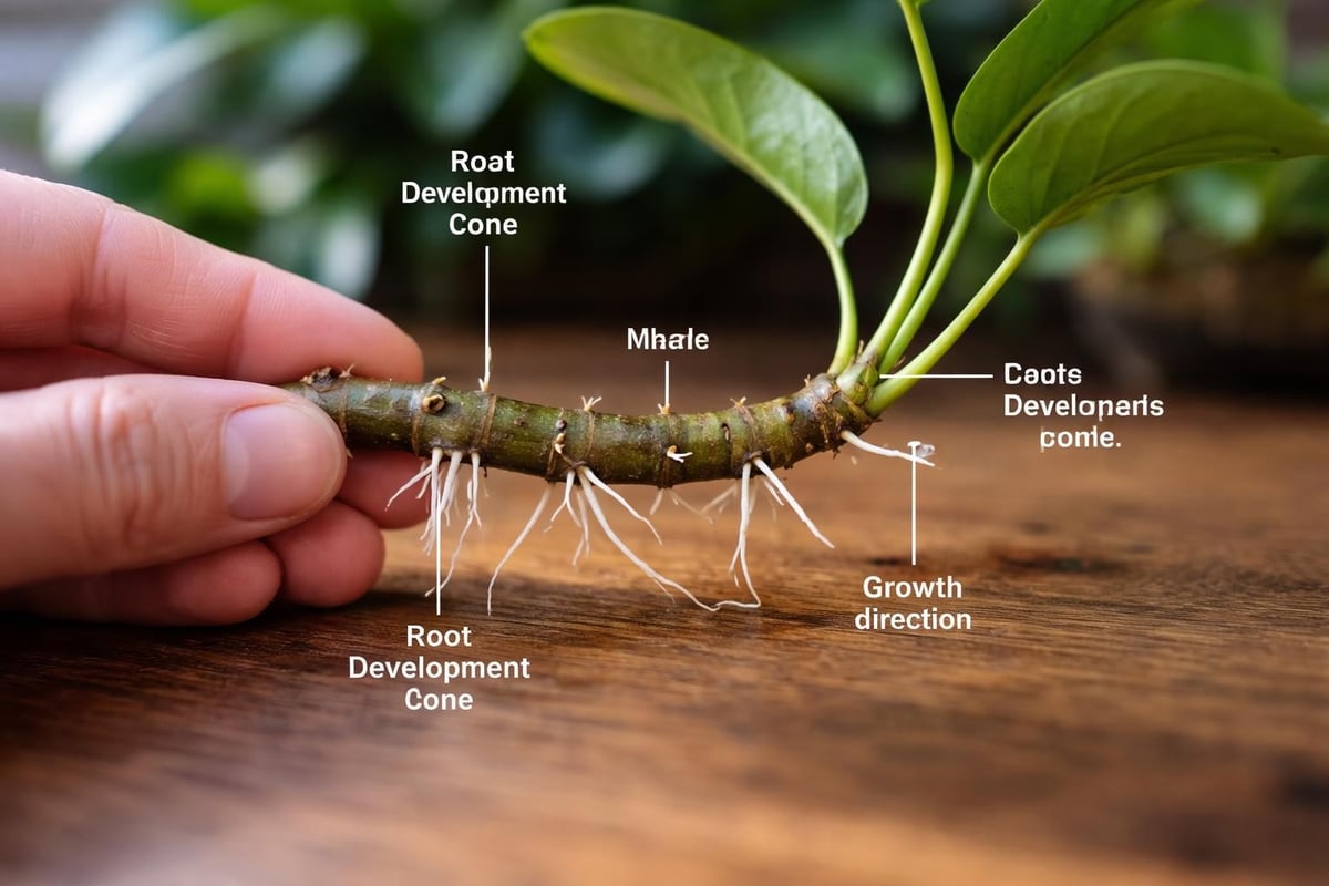 Anubias rhizome structure