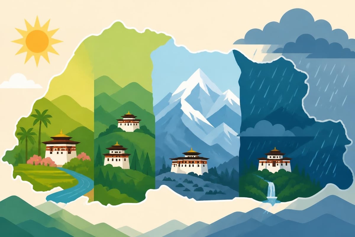 Regional climate zones across Bhutan