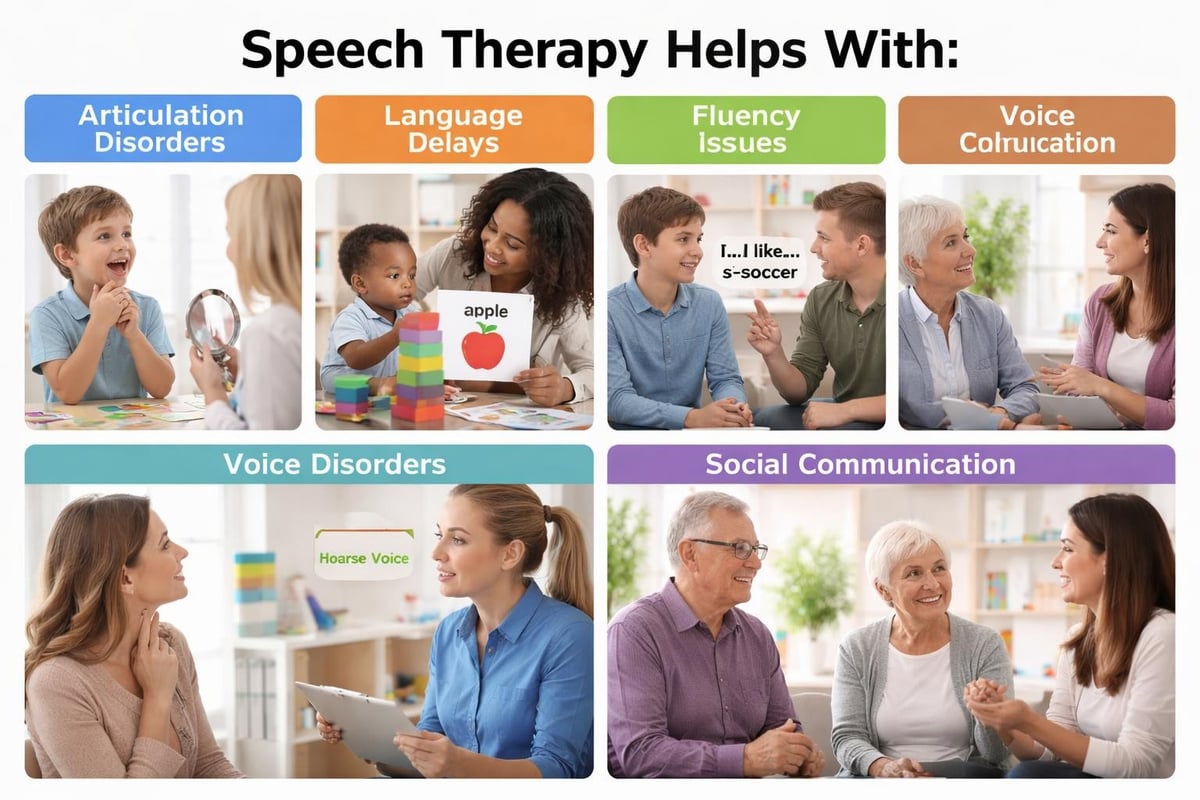 Speech therapy treatment areas