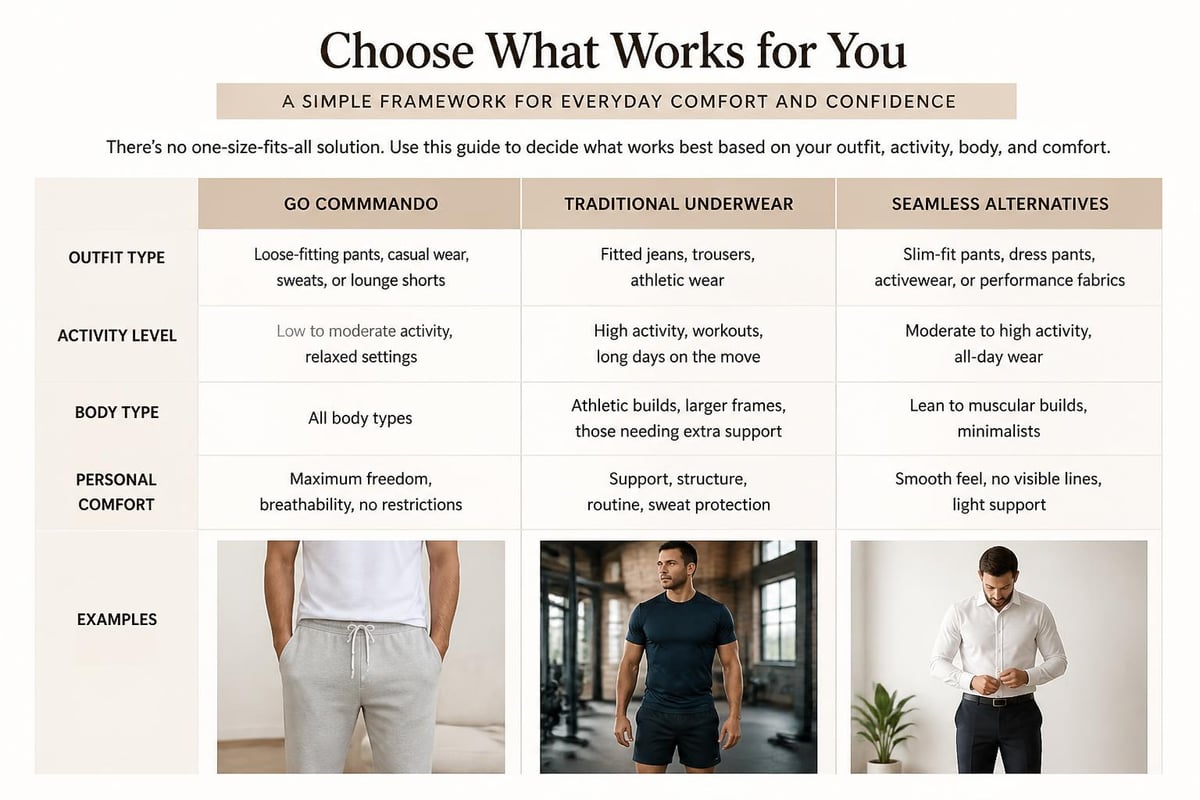 Underwear selection guide