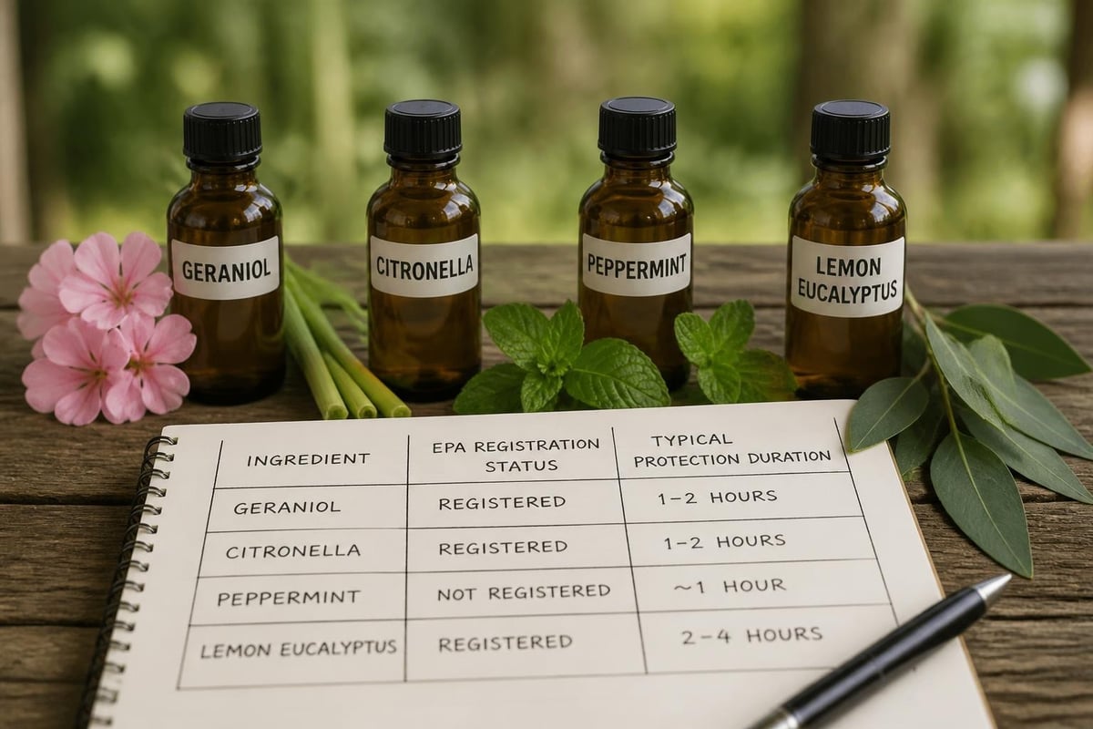 Natural repellent active ingredients