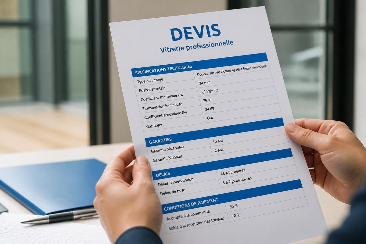 Devis vitrier détaillé transparent