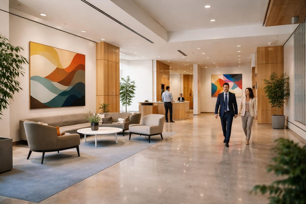 Commercial bold abstract art placement