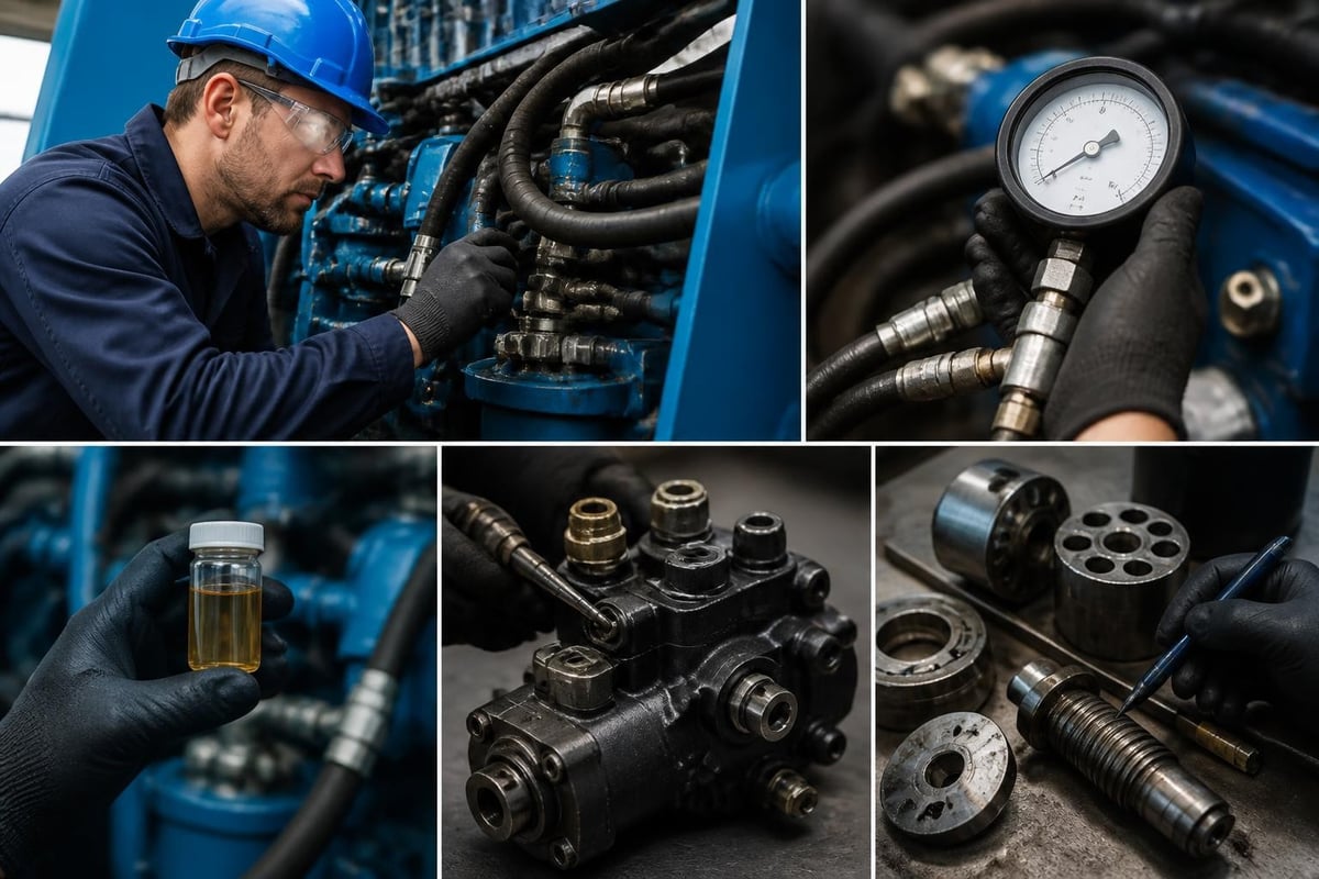 Hydraulic system diagnostic workflow