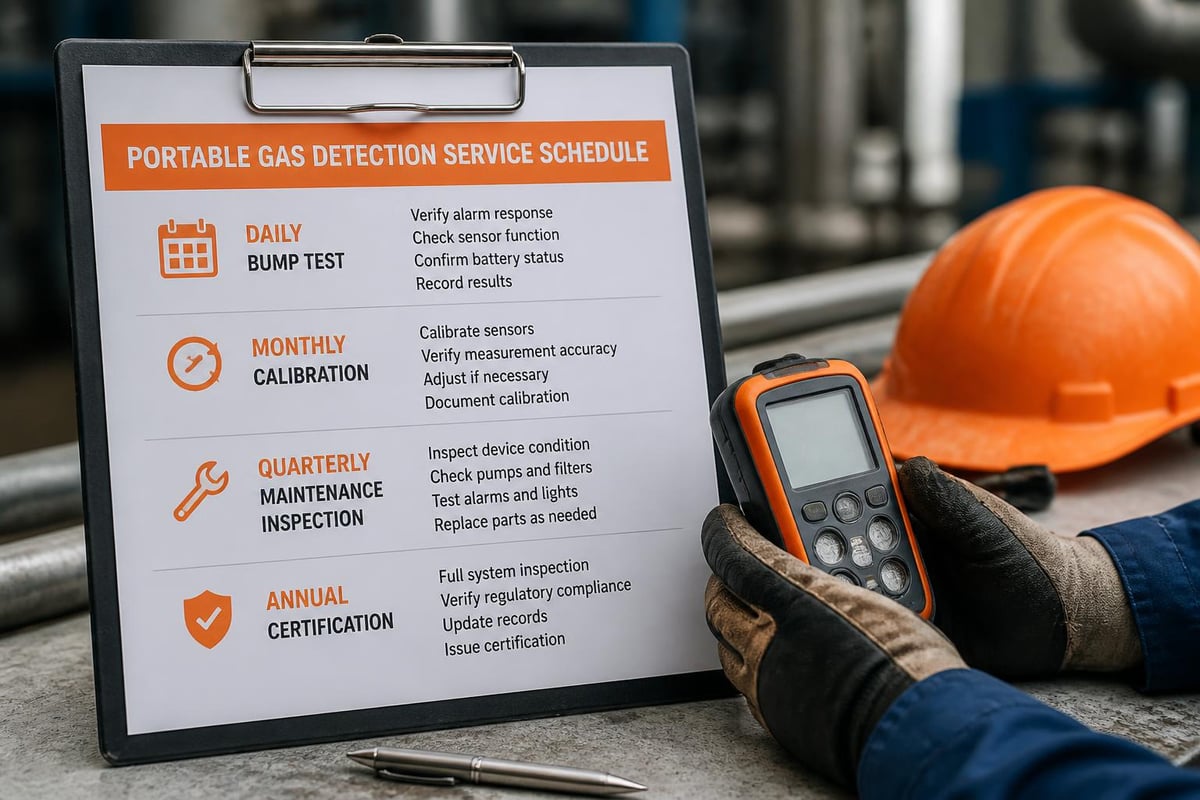 Portable Gas Detection Service Guide for Industry Gas detector calibration and testing schedule