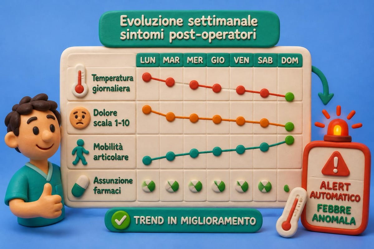 Timeline monitoraggio sintomi paziente