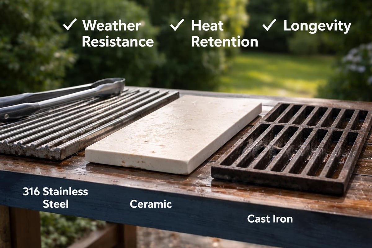 Outdoor barbeque material specifications