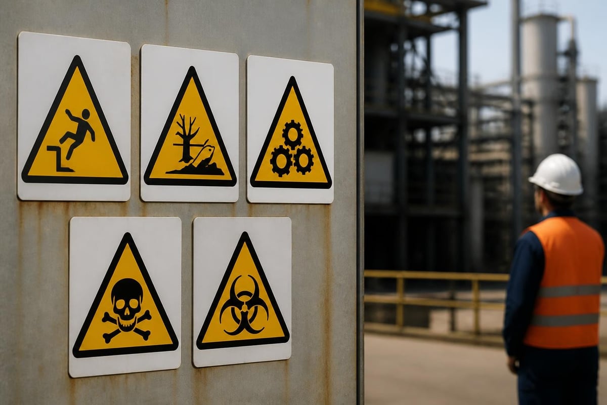 Warning sign categories and hazard types