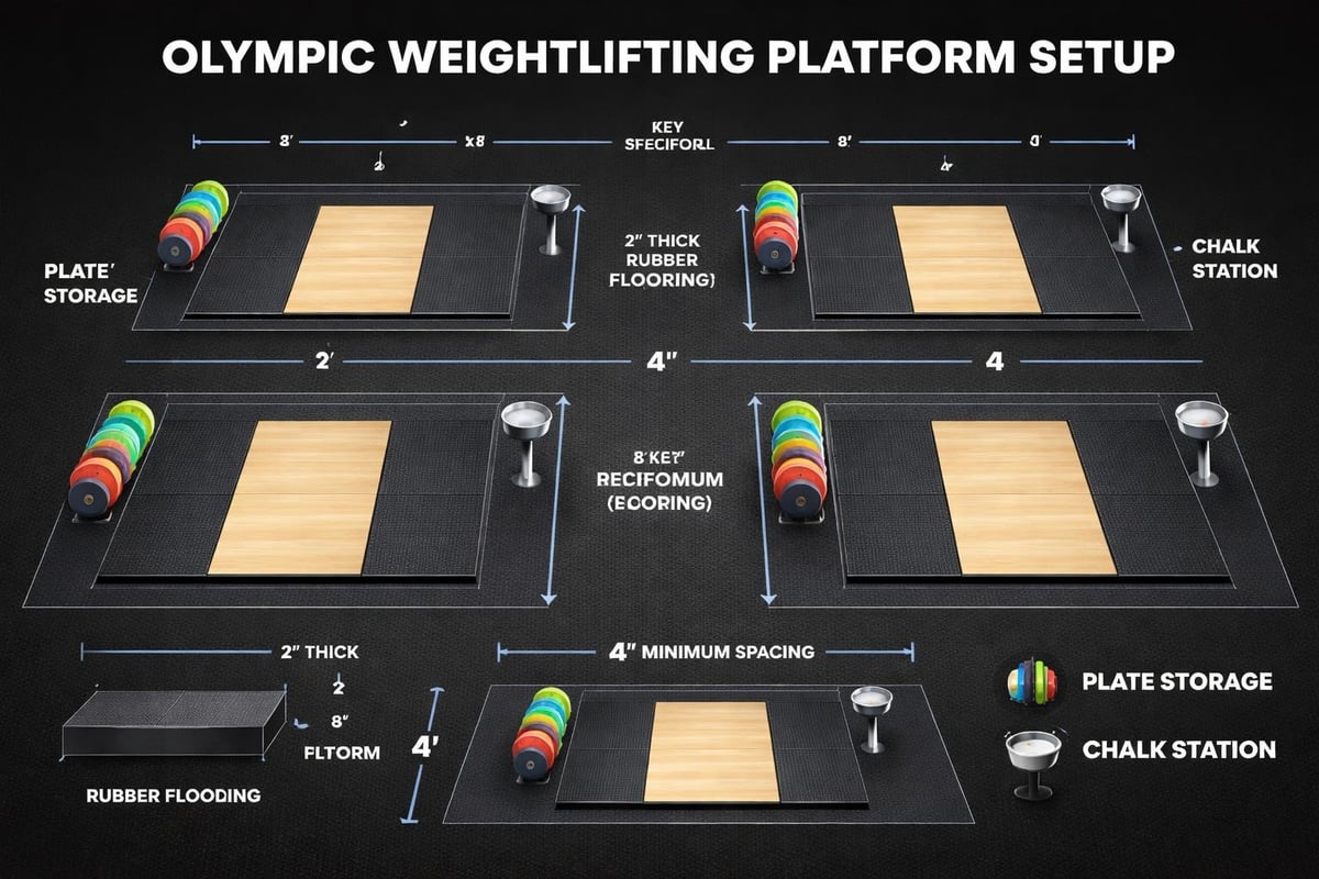 Olympic weightlifting platform setup