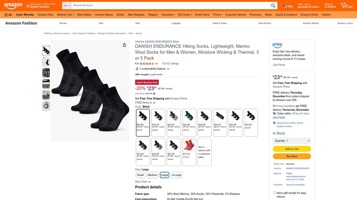 Top 10 Outdoor Gear Black Friday Deals to Grab in 2026 - Danish Endurance Merino Hiking Socks