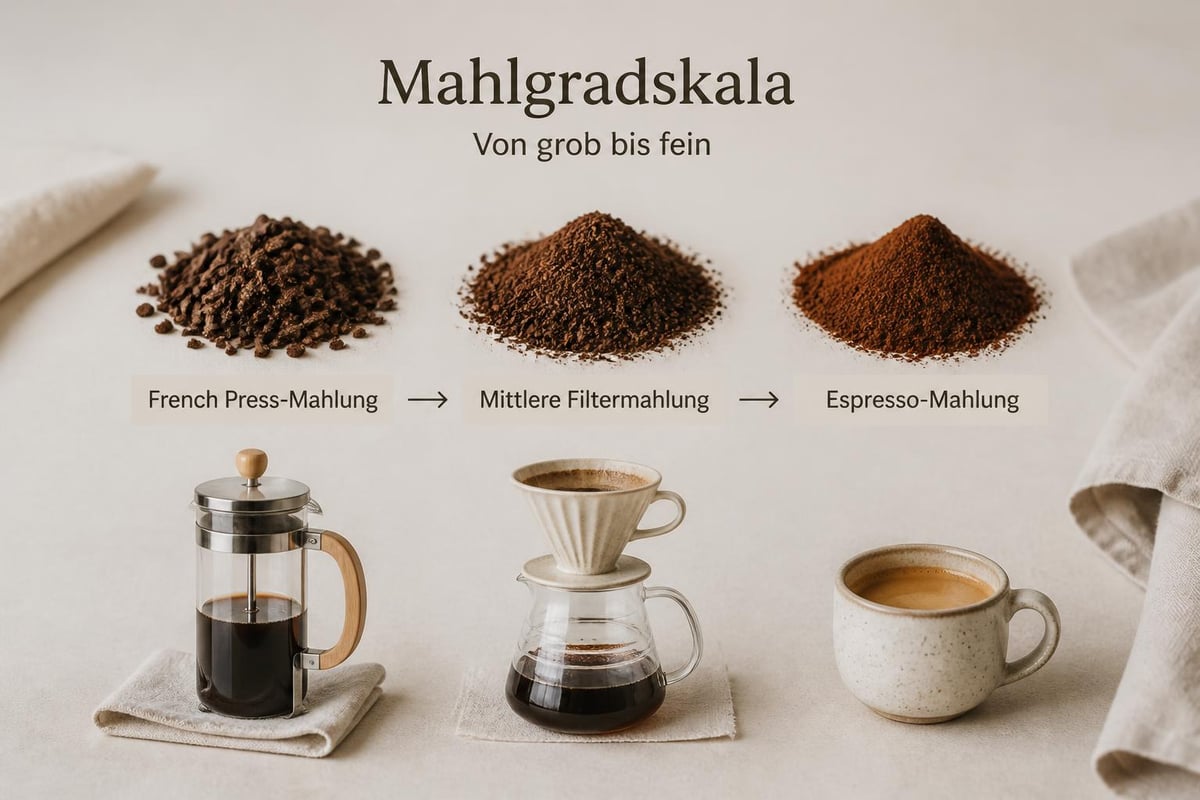 Unterschiedliche Mahlgrade