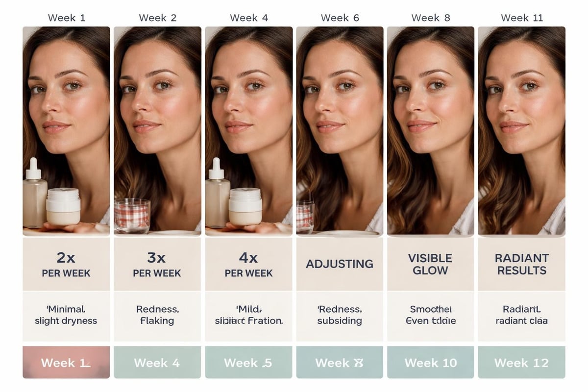 Retinol routine timeline