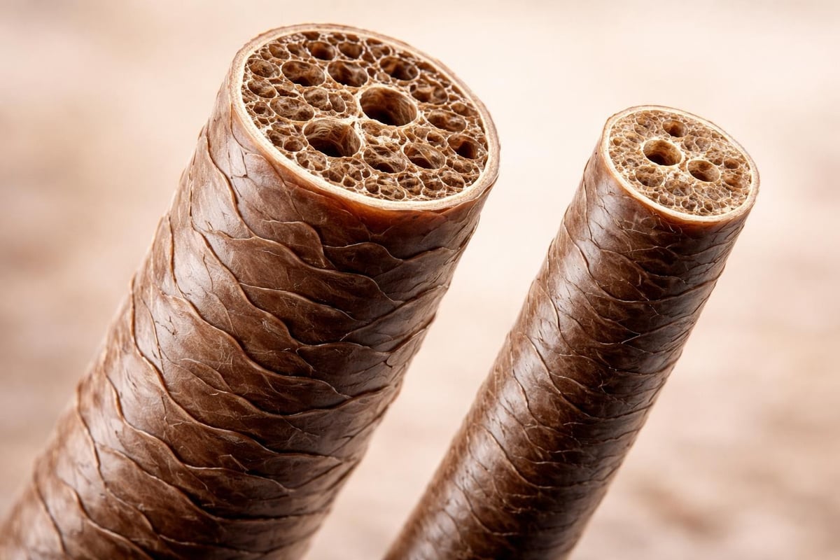 Beard hair structure versus scalp hair