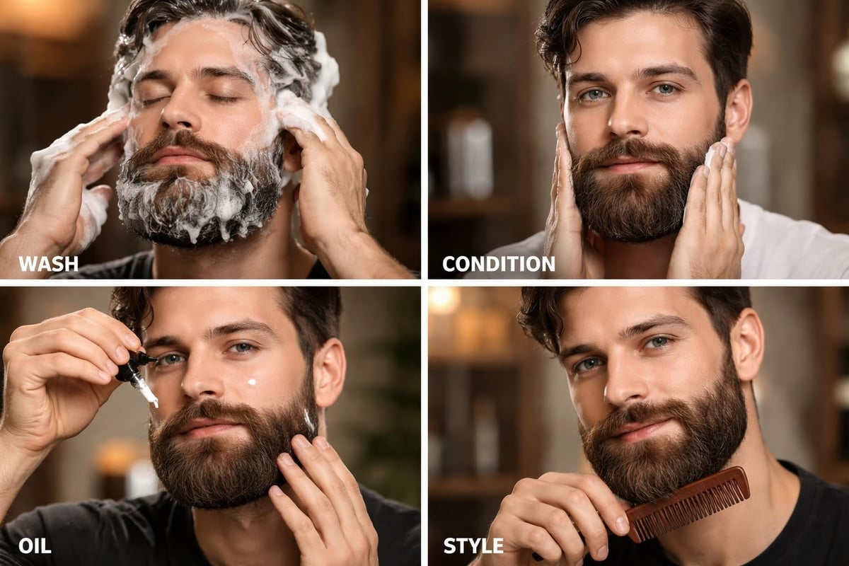 Beard softening routine steps