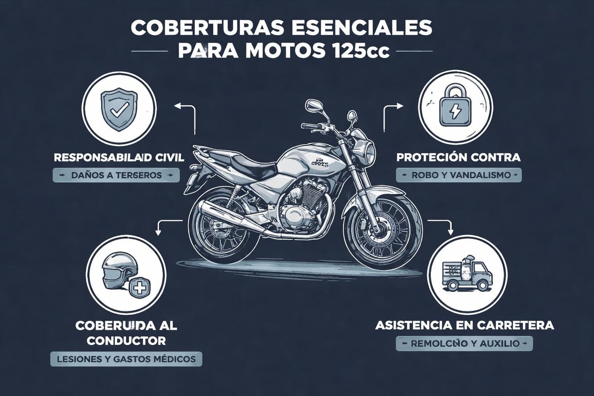 Coberturas b&aacute;sicas y opcionales para seguros de motos 125