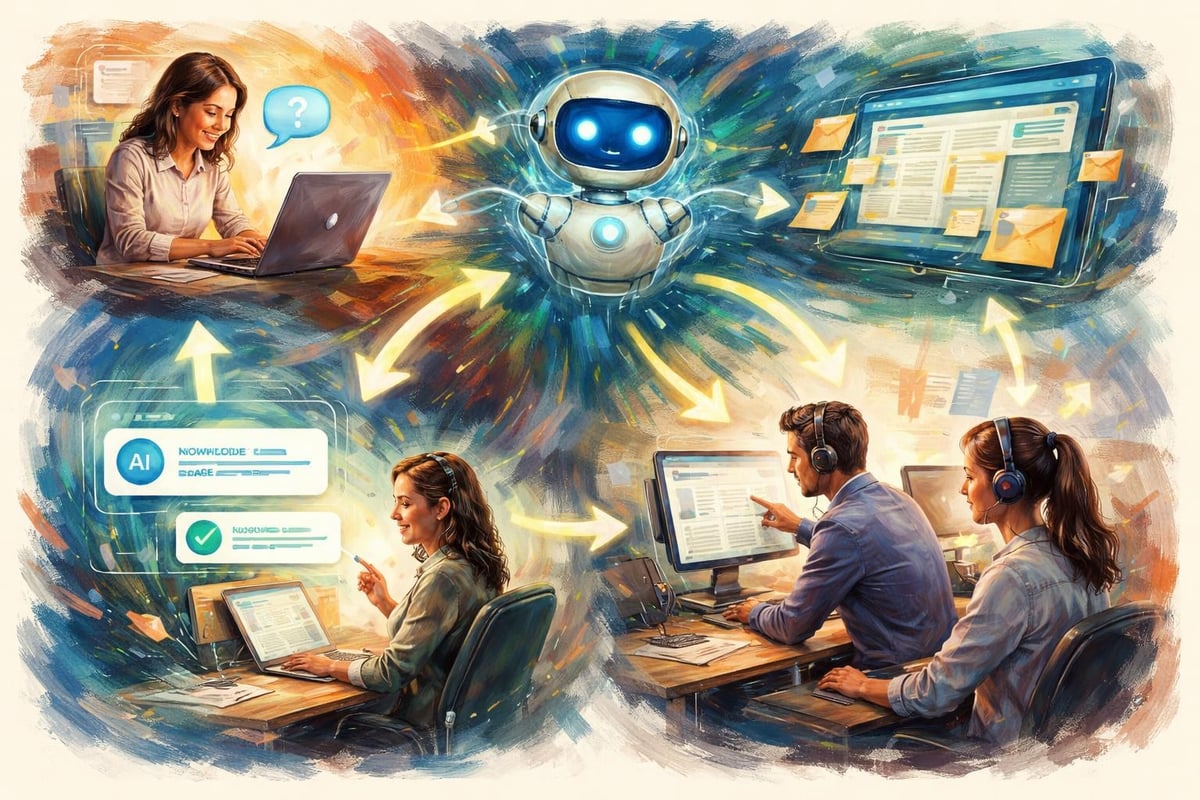 AI support workflow diagram