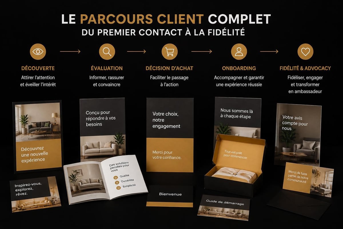 Customer journey mapping for marketing materials