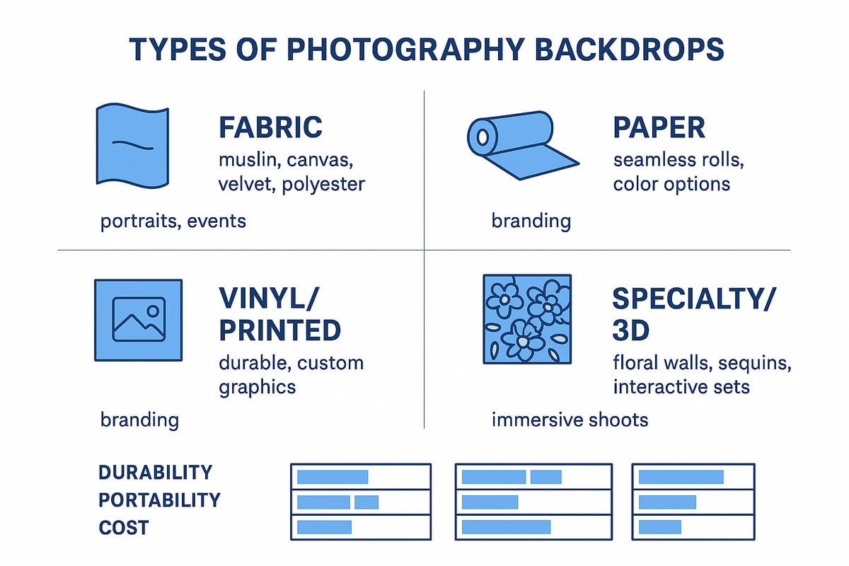 Types of Photography Backdrops Available for Rent