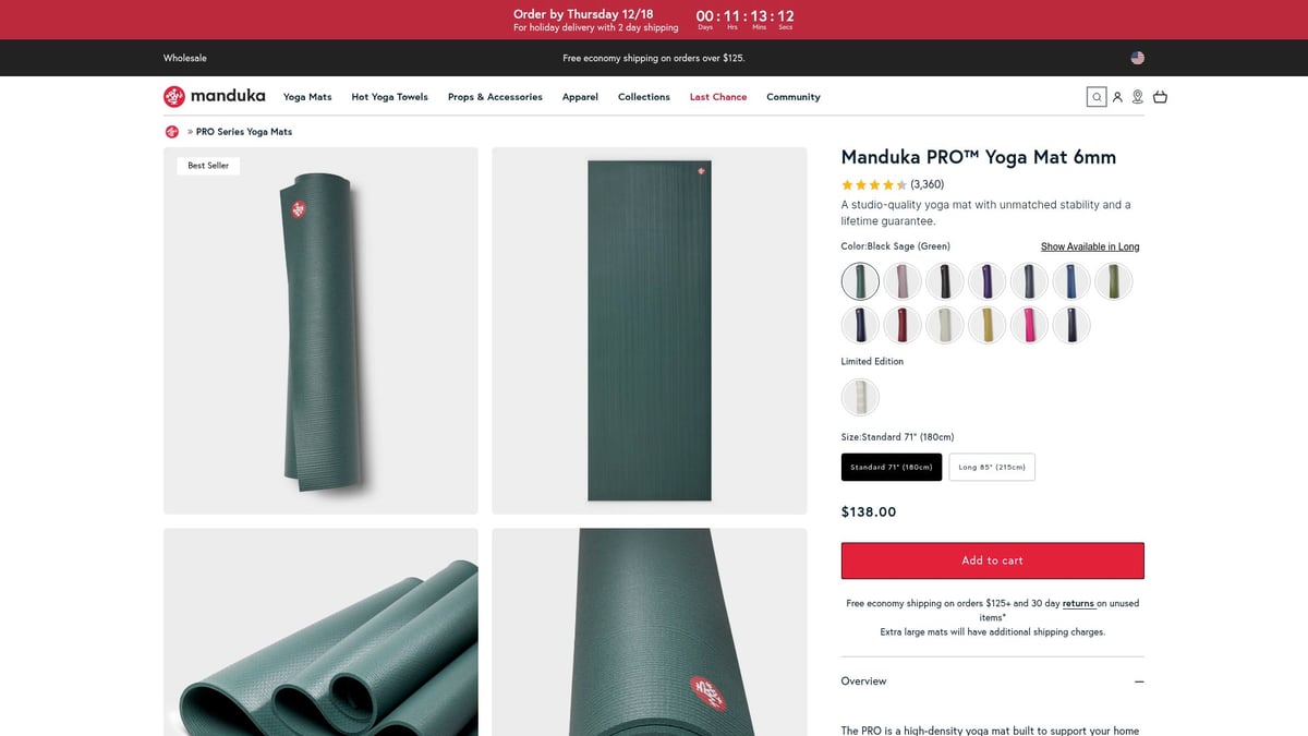 10 Essential Fitness Sports Equipment Picks for 2026 - Manduka PRO Yoga Mat