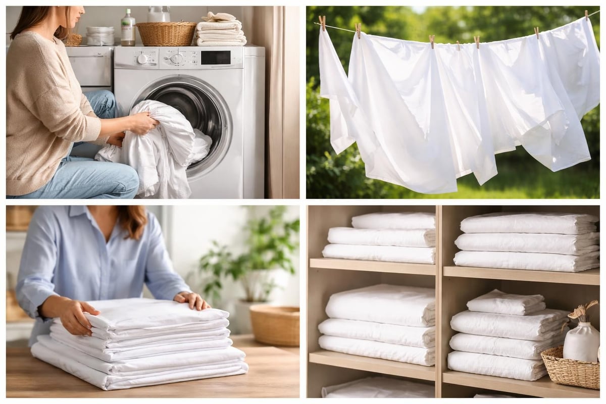 Bed linen care cycle