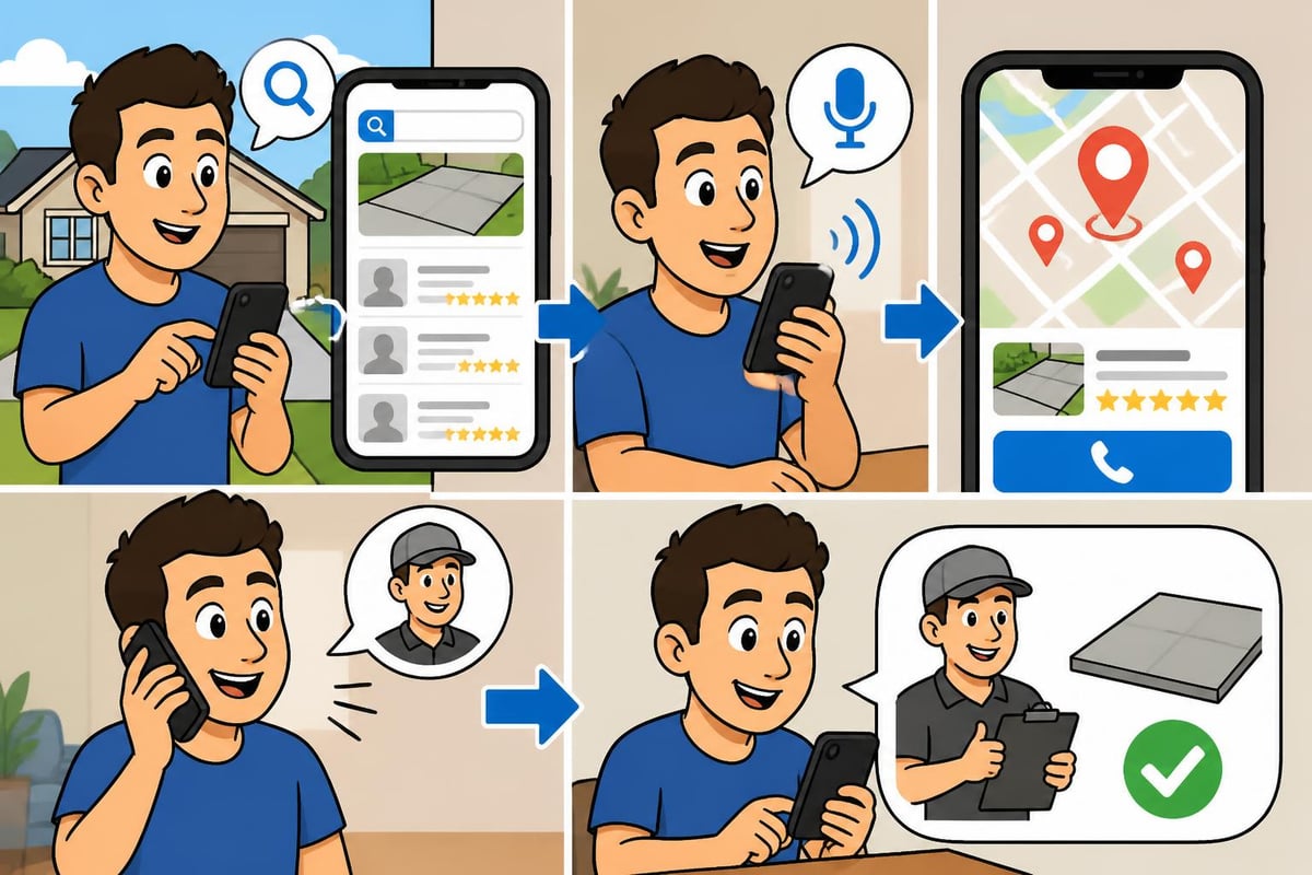 Local search behavior for concrete services