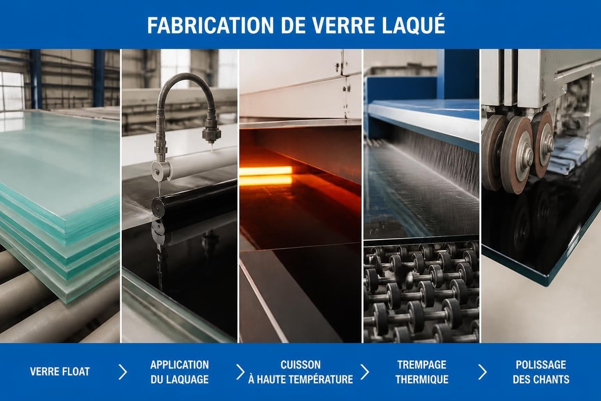 Processus de fabrication du verre laqué