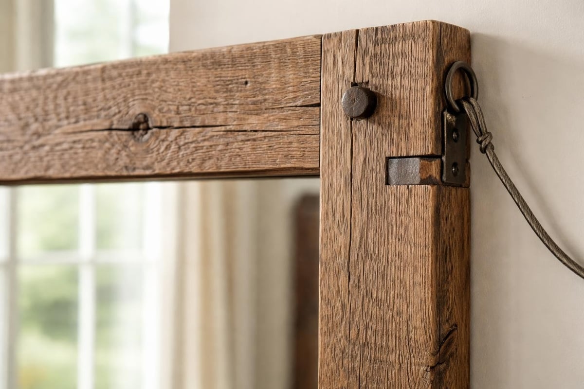 Farmhouse mirror material construction