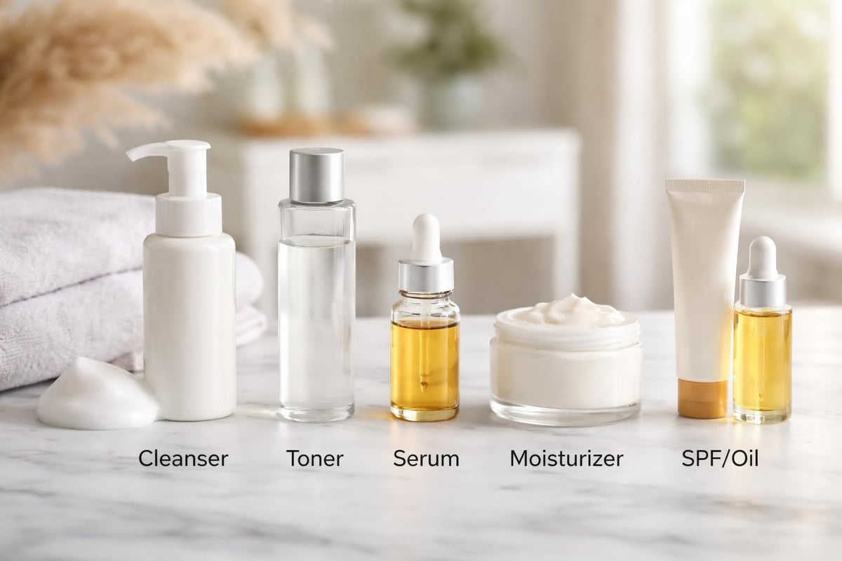 Layered winter skincare