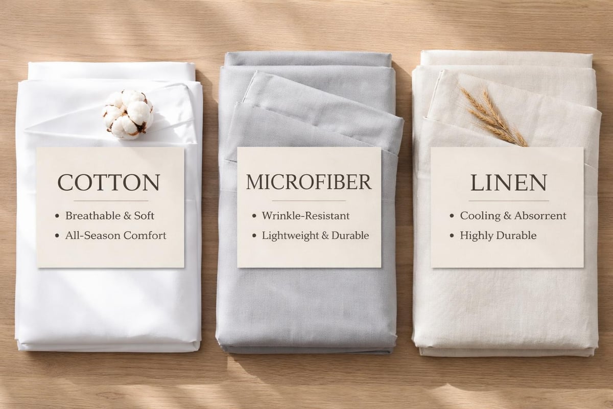 Comparison of bedroom sheet materials