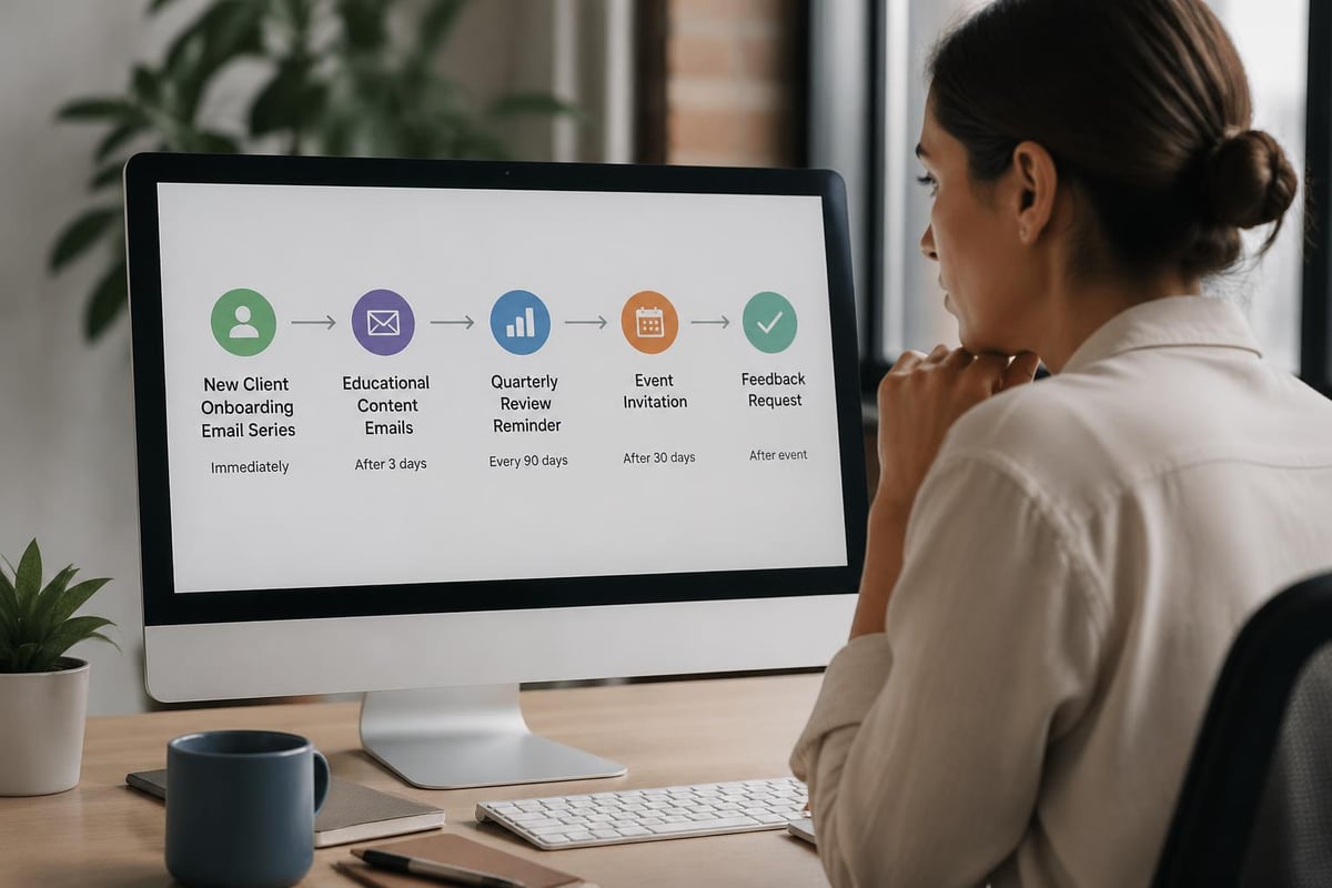 Financial advisor email automation workflow