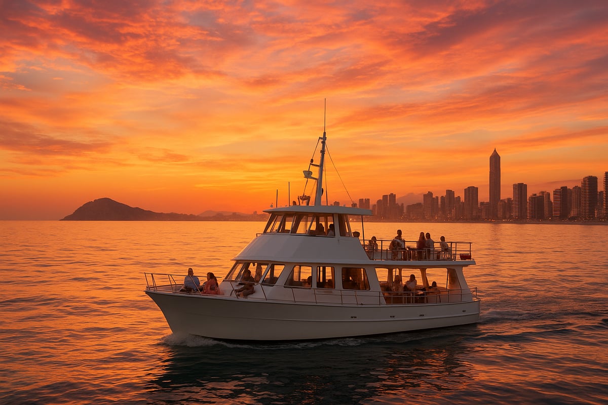 Motos de Agua Benidorm - article 5a8189c8 5389 4ecb 925 fotografia realista de un barco navegando al atard 0 tvu9jl Por qué Elegir un Paseo en Barco al Atardecer en Benidorm