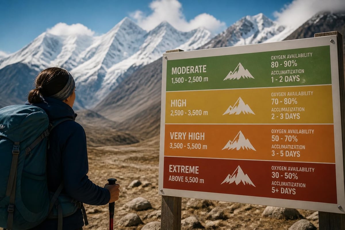 Altitude zones and oxygen levels