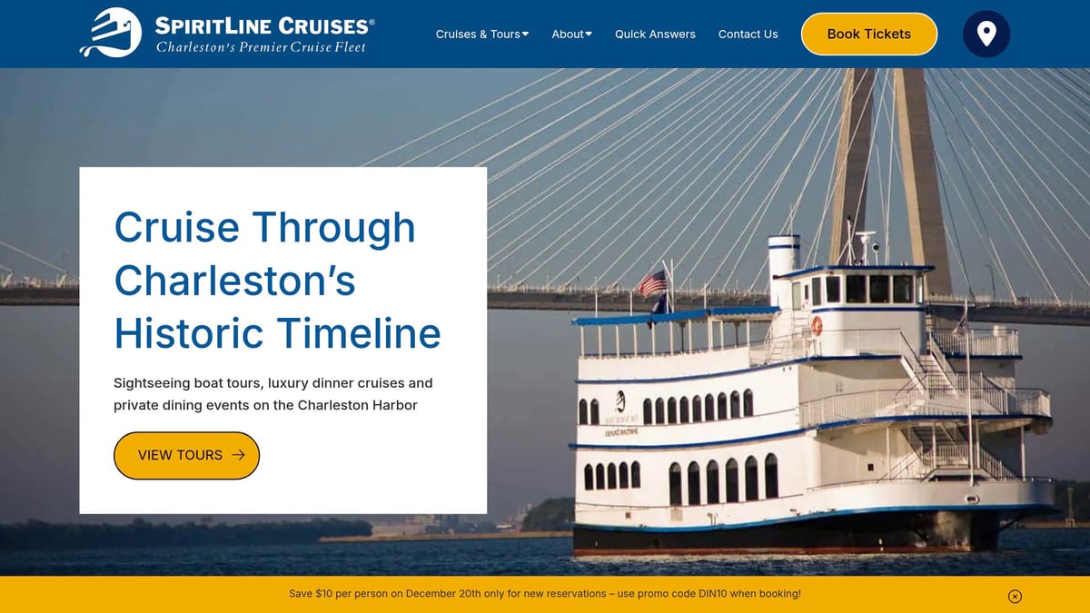 7 Amazing Sunset Boat Tour Charleston SC Experiences for 2026 - SpiritLine Cruises – Evening Dinner & Sunset Cruise