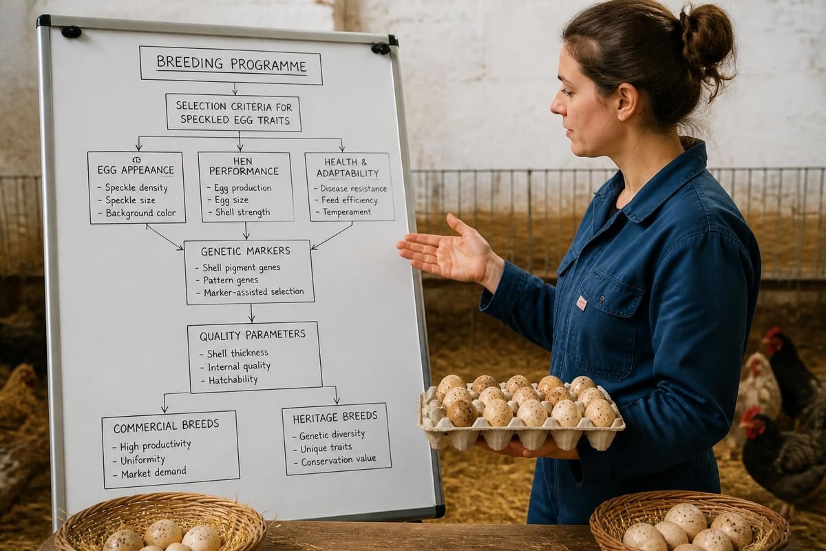 Speckled egg genetics in poultry breeding