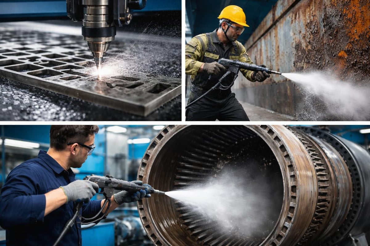 Water jetting applications in manufacturing