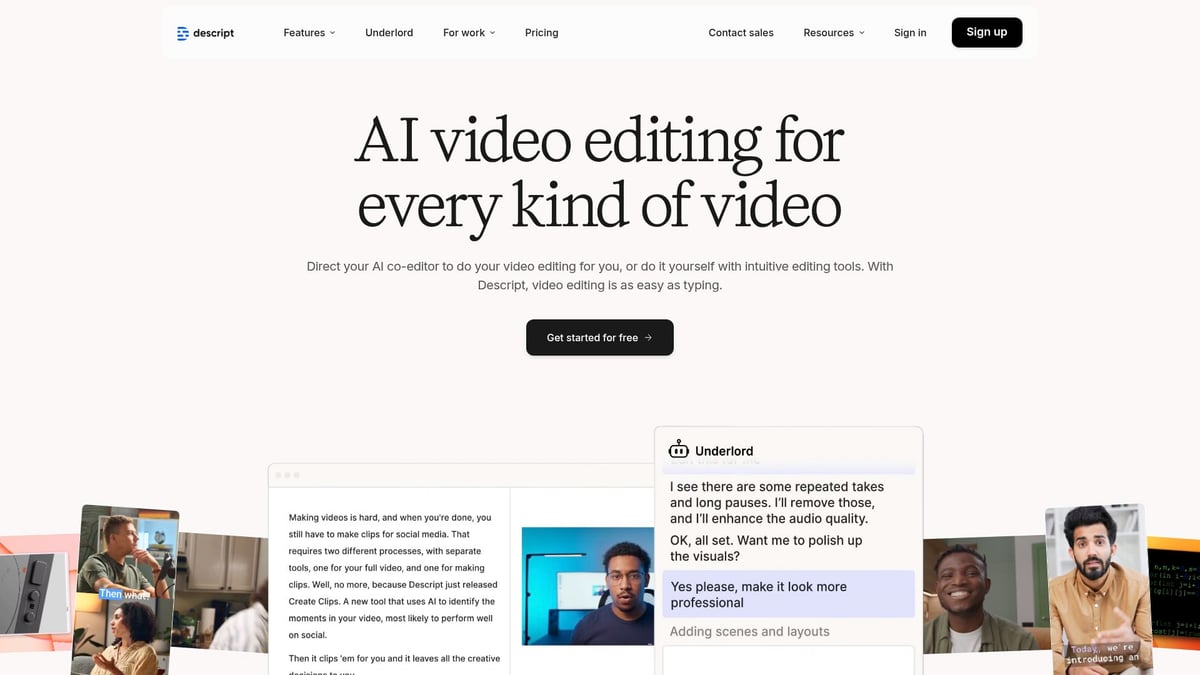 9 Essential AI Tool for Video Making Picks for 2025 - Descript