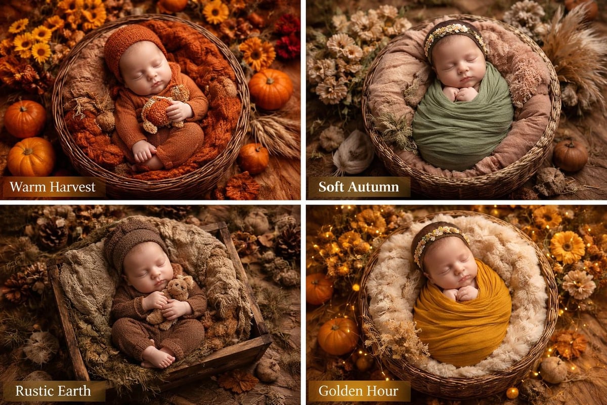 Fall newborn color coordination