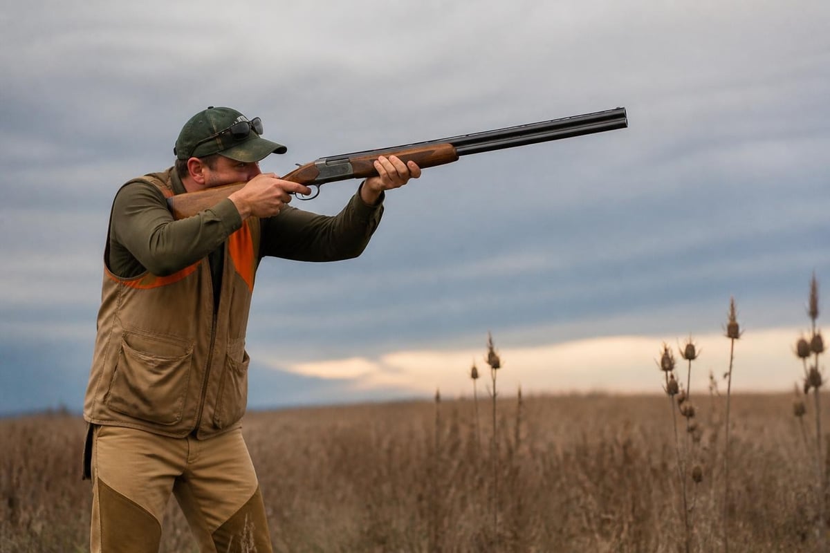 Proper wingshooting stance and gun mount