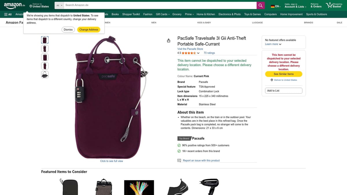 12 Originelle Geschenke Für Strandliebhaber 2026 - Strandsafe Pacsafe Travelsafe 3L