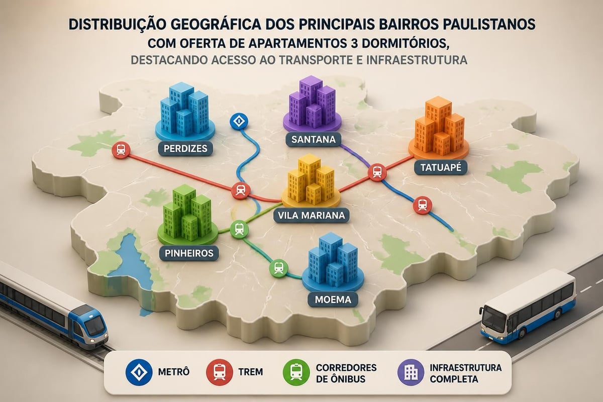 Mapa regiões São Paulo apartamentos