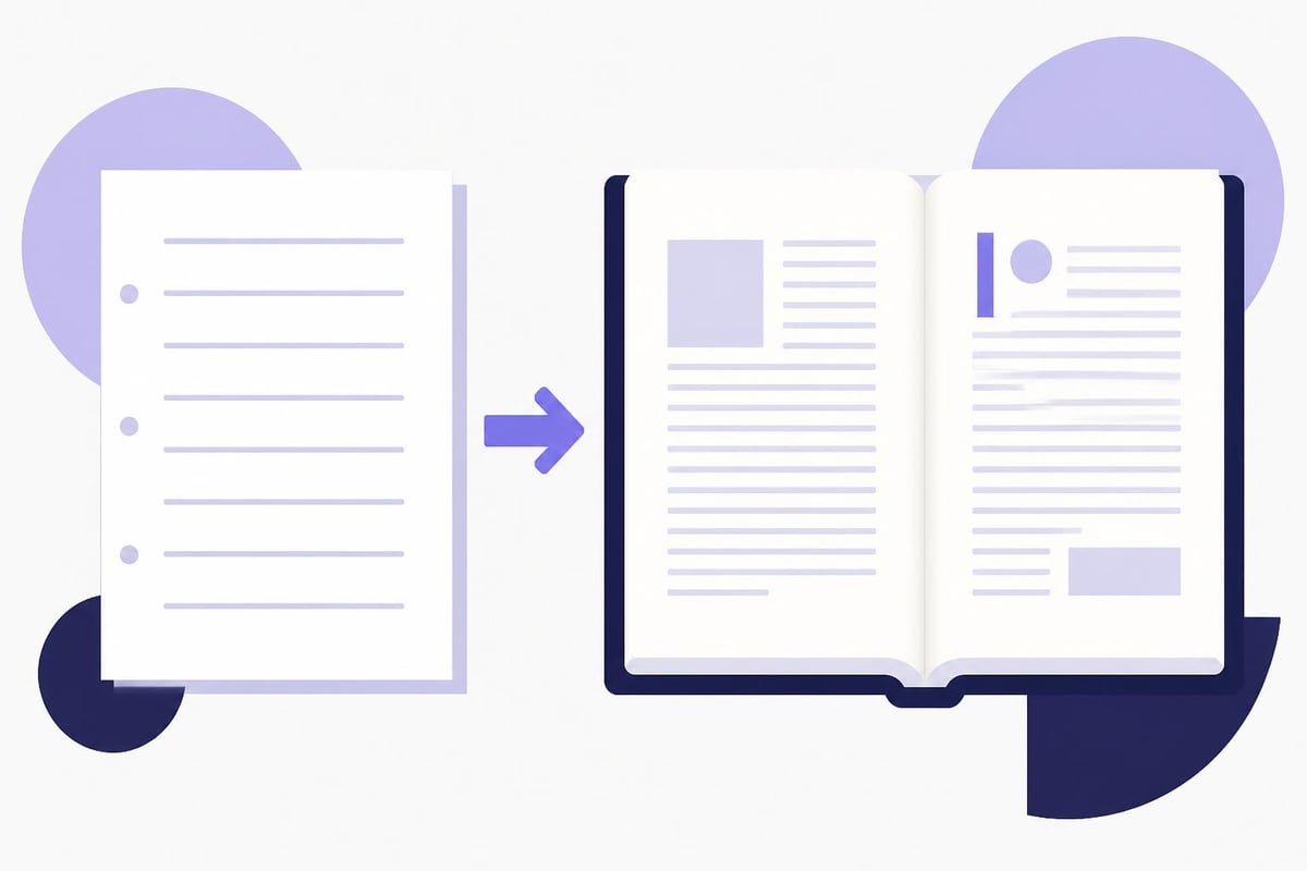 Manuscript format versus published book format comparison