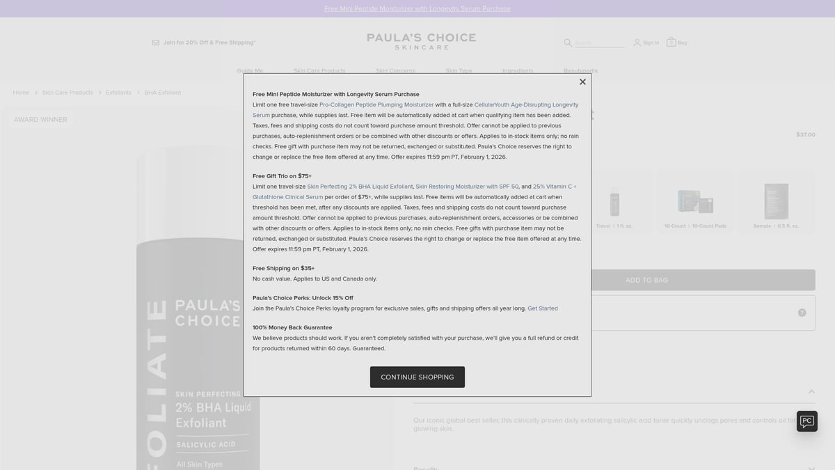 9 Essential Facials Products to Transform Your Skin in 2026 - 5. Paula’s Choice Skin Perfecting 2% BHA Liquid Exfoliant