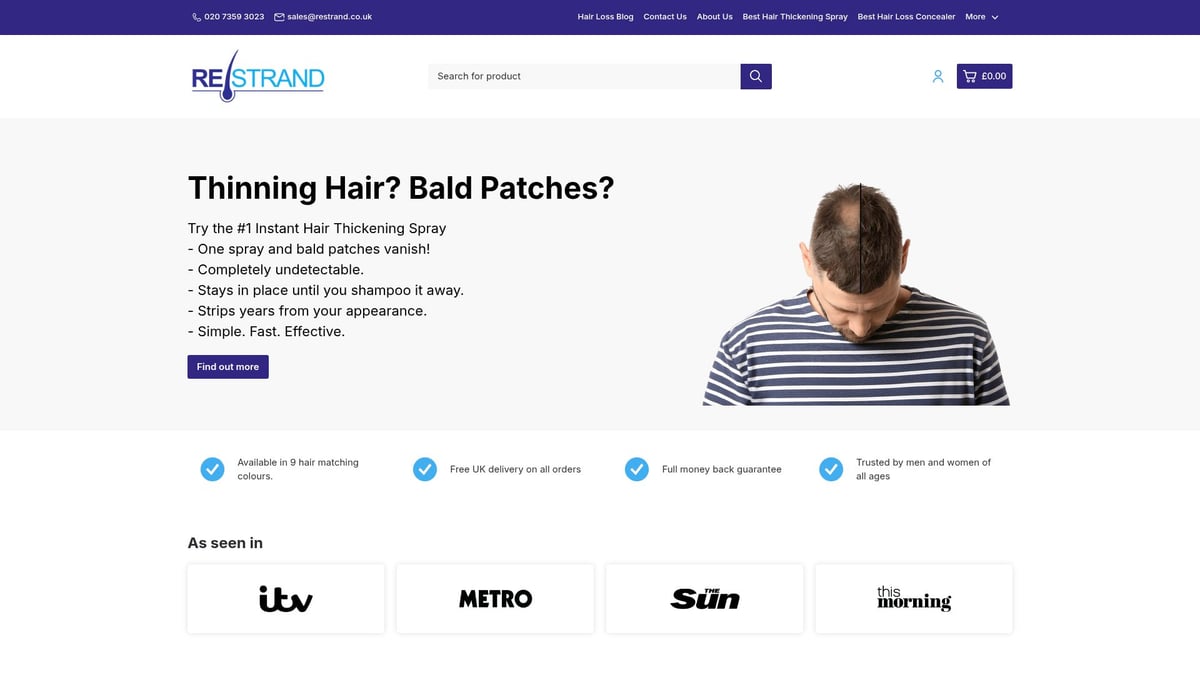 9 Essential It Hair Products for Stunning Results in 2026 - RESTRAND Instant Hair Thickening Spray