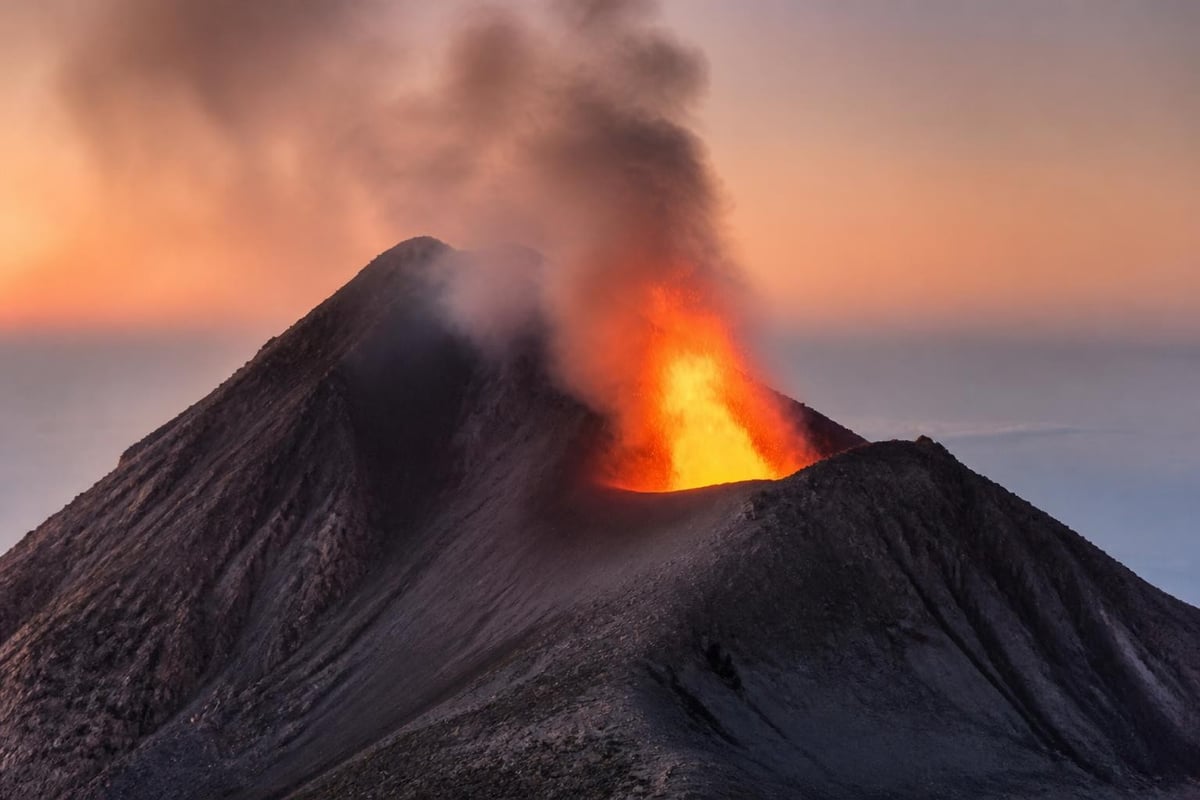 Volcanic crater formation process