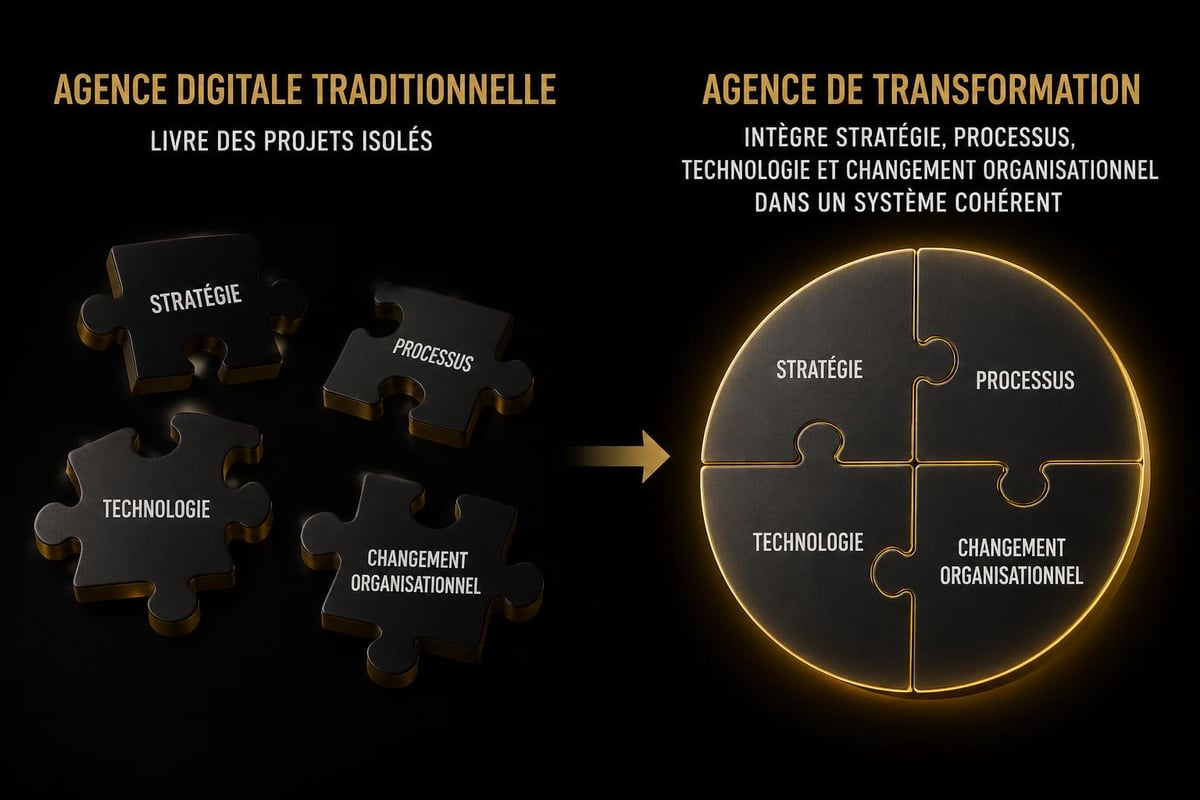 Comparison between digital agency deliverables and transformation agency approach