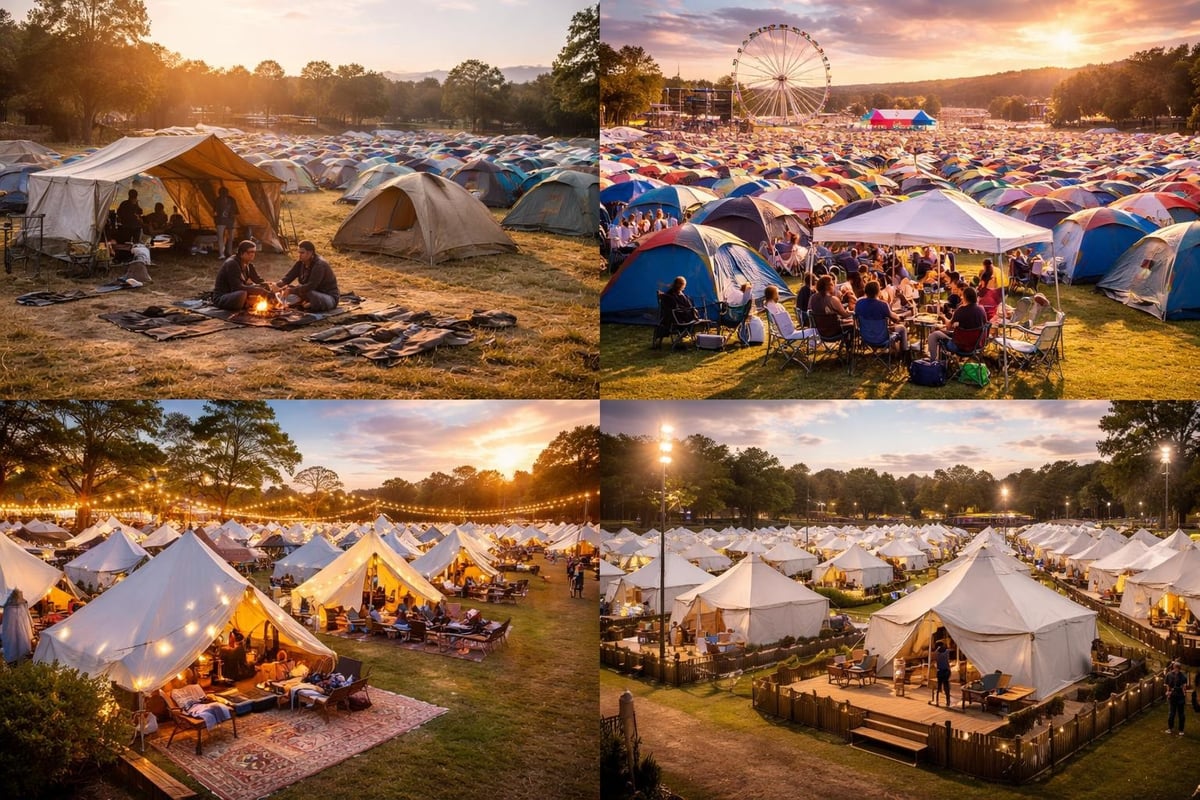 Festival tent setup